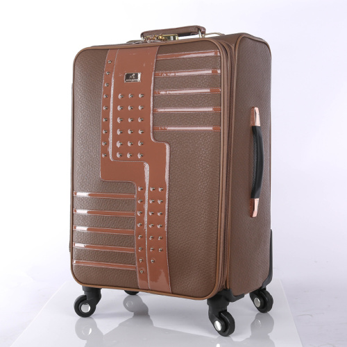 Nice PU leather personality design trolley suitcase