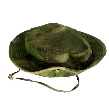 Camouflaged Tactical Bucket Hat for Outdoor Camping and Fishing Sunscreen Protection