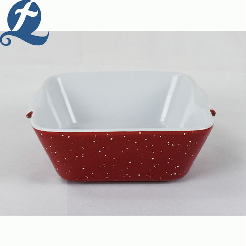 Popular fashion container rectangular bakeware with binaural