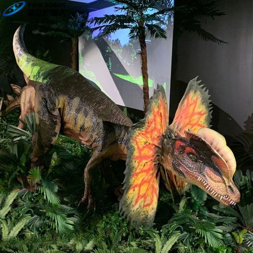 Animatronik dilophosaurus untuk taman dinosaurus