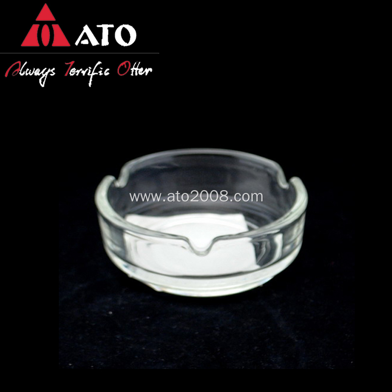 Clear Colored Round Shape Cigarette Tray Glass Ashtray