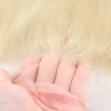 Premium Quality Cambodian Cuticle Aligned Virgin Human Hair 613 13*4 HD Lace Frontal Blonde Straight 13*6 Transparent Swiss Lace