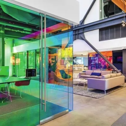 Dichroic Window Film: Waterproof, Rainbow Color, Self-Adhesive Decorative Films