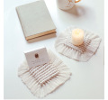 Nordisk minimalistisk kaffekoppsmatta i bomullslinne