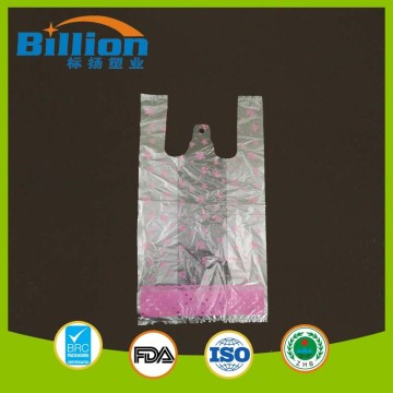 Eco Friendly Wholesale Polythene High Quality Handle Grocery Tote 1/6 T Shirt Bags
