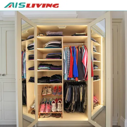 Shabby Chic White Lacquer 4 Door Wardrobe with Bedroom Shutters