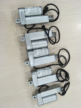 Linear actuator with position control for combine harvester