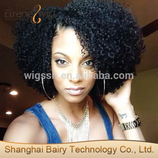 Eirene Fashion natural twist curly afro kinky human hair lace front wigs