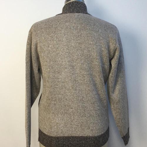 Men's Coarse Knitted Full-zippered Fleece-lined Sweater