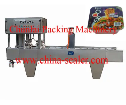Automatic fish congee /lunch box sealing machine