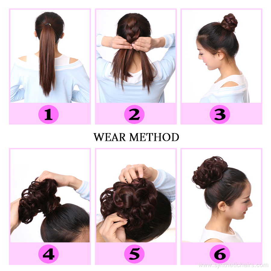 Synthetic Hair Circle Elastic Hair Bands Bun Extensions