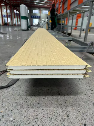 Yellow Long Stone Brick Pattern Metal Exterior Wall Insulation Decorative Panel