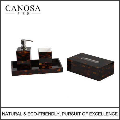 Set di accessori da bagno in castagno marrone per vendita all&#39;ingrosso