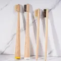 Spazzolino da denti usa e getta in bambù con setole di carbone