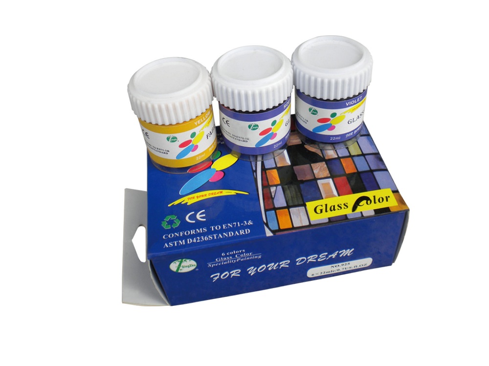 6 colors glass paint set
