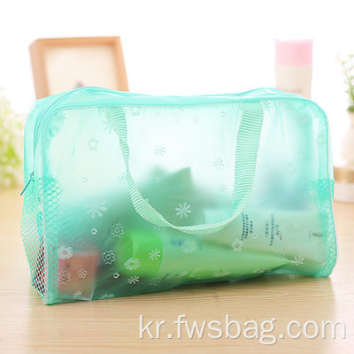 커스텀 걸스 선물 투명 PVC 방수 세기차 여행 여행 저장 저장 화장품 메이크업 zip bag poucheup organizer