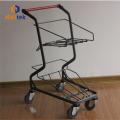 Shop Basket Trolley Zinc Plated Grocery Shop Two Basket Trolley Factory