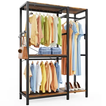 Free-Standing Closet Organizer: Heavy Duty Clothing Rack for Hanging Clothes