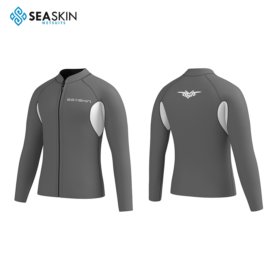 Seaskin 2mm Ceket Uzun Kollu Neopren Özel Baskı Wetsuits Üstler