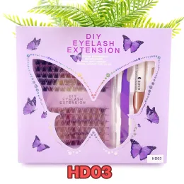 10-18mm natural long diy cluster lash kit
