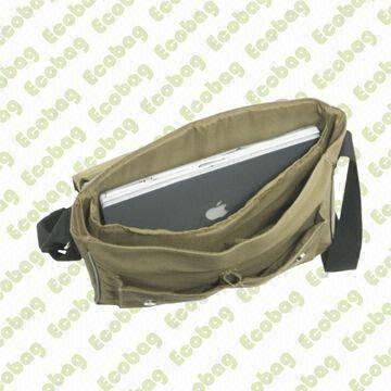 Messenger Bag, Made of Canvas, with Padded Shoulder Strap