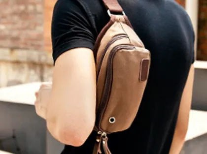 Canvas passport waist bag fanny pack