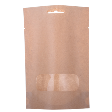Kraft Paper Zipper Stand Up Pouch with Window
