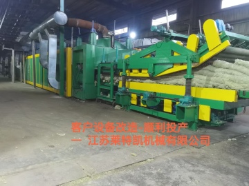 Stone wool crimping machine and pressing machine