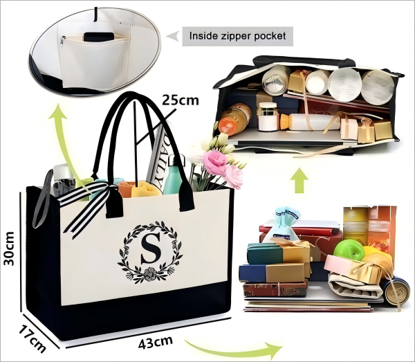 Custom simple pattern canvas tote bag