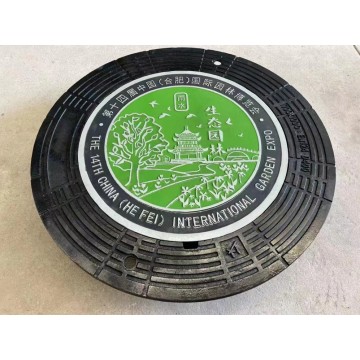 Round anti-settling ductile cast iron rain manhole cover