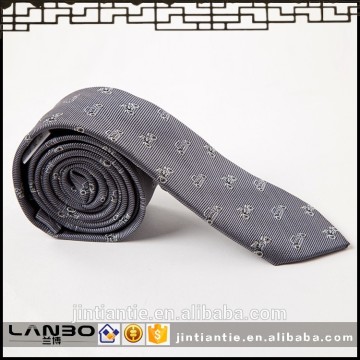 Woven skinny gray silk neckties factory wholesale