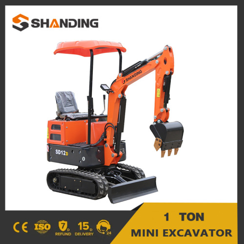 3.5 Ton Tailless Small Digger Shanding Brand Mini Excavator SD12D 1Ton Mini Excavator Manufactory
