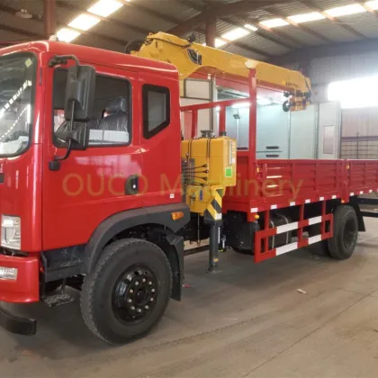 China Flatbed Truck With Crane 2Ton Truck Mounted Crane Palfinger Telescopic Boom