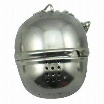 Silicone and stainless steel tea ball with small hole