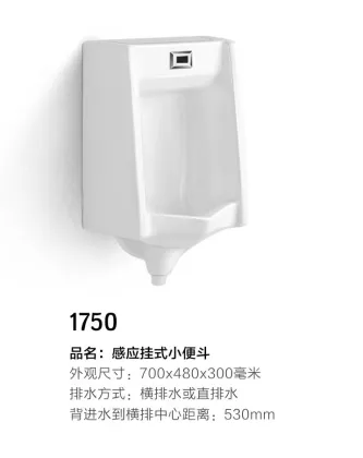 International Standard Automatic Induction Hanging Toilet Urinal with Horizontal Drainage