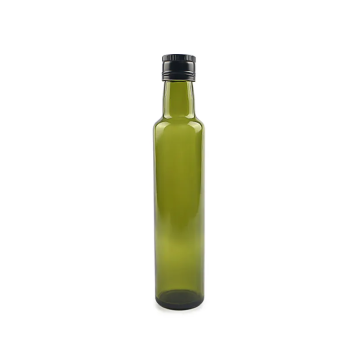 Bottiglie di vetro verde rotonde da 250 ml per olio d&#39;oliva