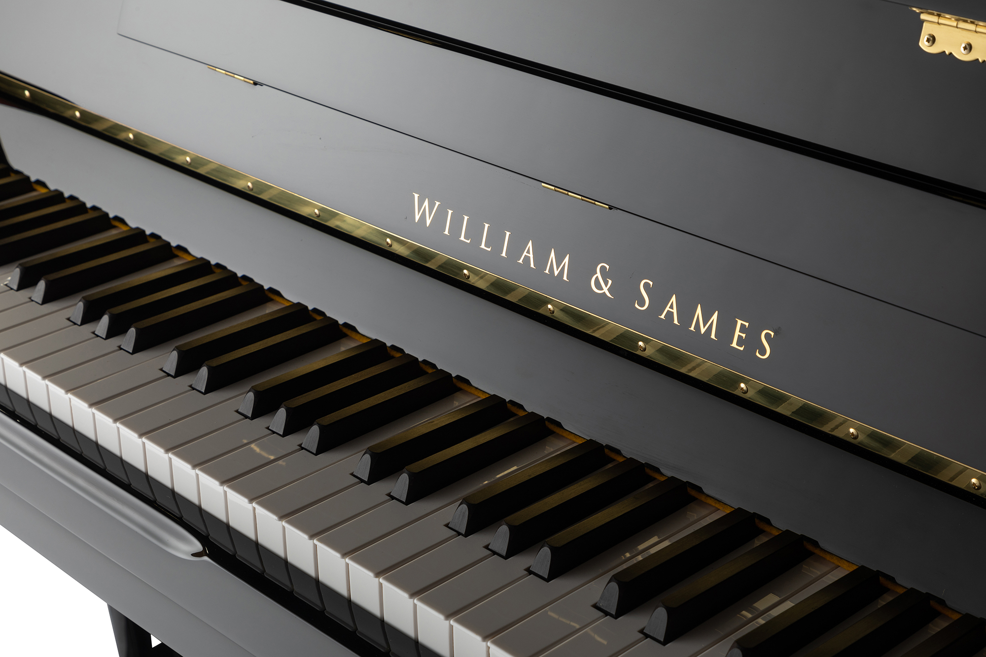 Williamsames S3 piano tegak hitam digilap rumah 123cm piano akustik