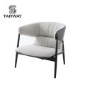 Fabric Chair Home Furniture Solid Wood Frame Metal Base White Wholesale cafe Chair Upholstered Living Room Armchair Chairs