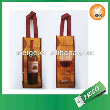 non-woven single bottle wine bag in box holder