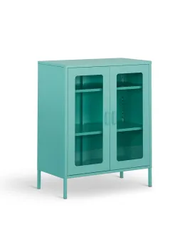 Freestanding Metal Storage Cabinets with Shelves and Doors