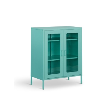 Freestanding Metal Storage Cabinets with Shelves and Doors