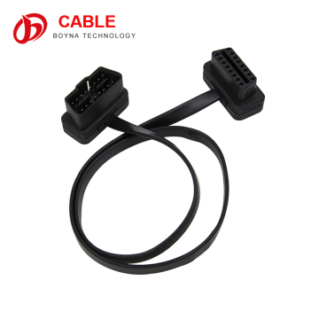 Hottest sell on car accessories shops flat OBD2 Extension Cable 16 pin male and female connector
