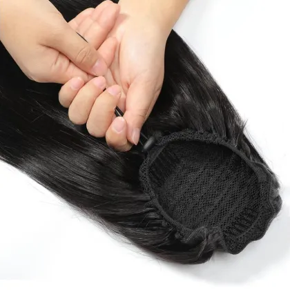 the best selling brazilian human hair straight drawstring ponytails human hair,straight ponytails human hair extension