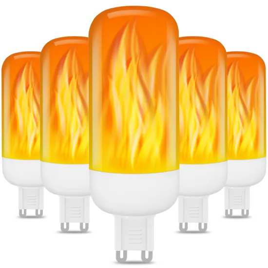 SHENPU Simulated Flame Effect LED G9 Bulb PC AC85-265V Garden Light Replacement