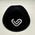 자수를 가진 믿음 Black Velvet Yarmulke