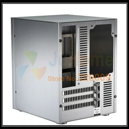 Jonsbo C2 Silver C2S HTPC ITX Mini computer case in aluminum support 3.5'' HDD USB3.0 Home theater computer