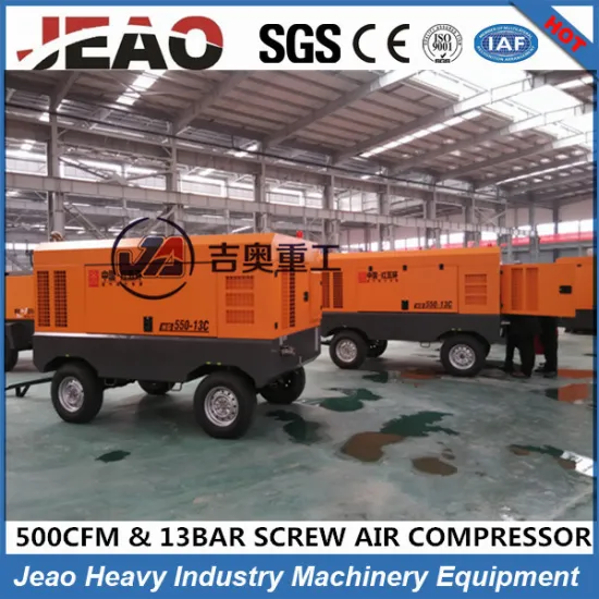 Single Stage Compression Trailer/Skid Mounted Diesel Portable 13 Bar Air Compressor for Mining