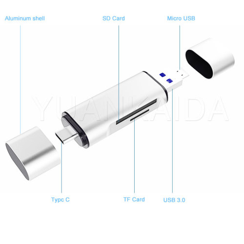 3-In-1 Type C Multi-Function Card Reader
