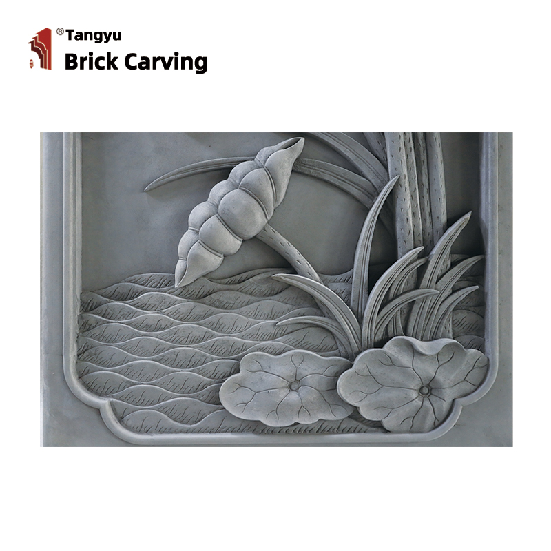 Vertical Long Brick Carved Lotus 5