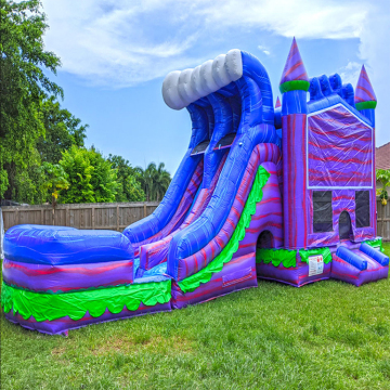 24 Fuß Dinas Karry Schloss Bounce House mit Wasserrutsche und Pool